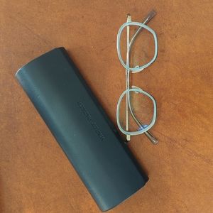 Warby Parker "Larsen" glasses, blue/silver